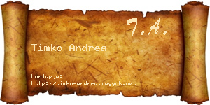Timko Andrea névjegykártya